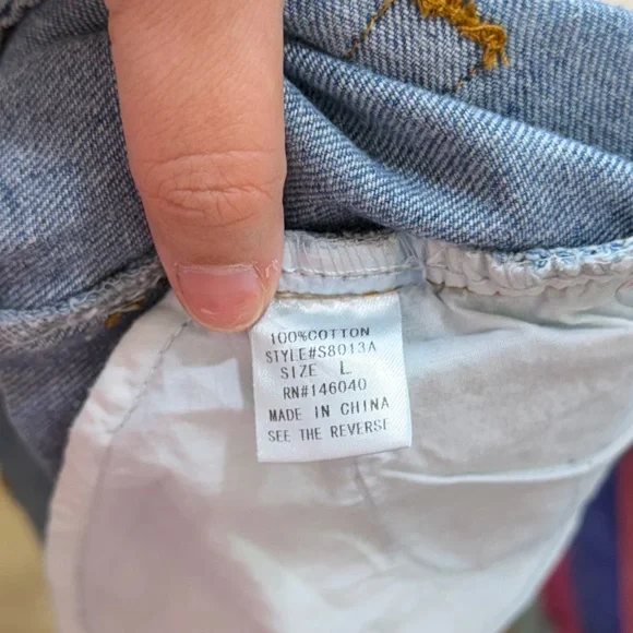 Signature8 high-rise, distressed, frayed-hem denim shorts size L - Picture 6 of 6